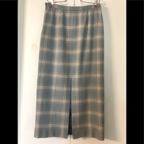 Jones New York 100%Pure Wool Skirt size 12  Pencil Plaid Maxi Workwear casual - Picture 2 of 10